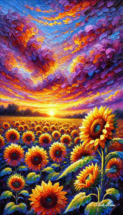 Sunset Sunflower Symphony
