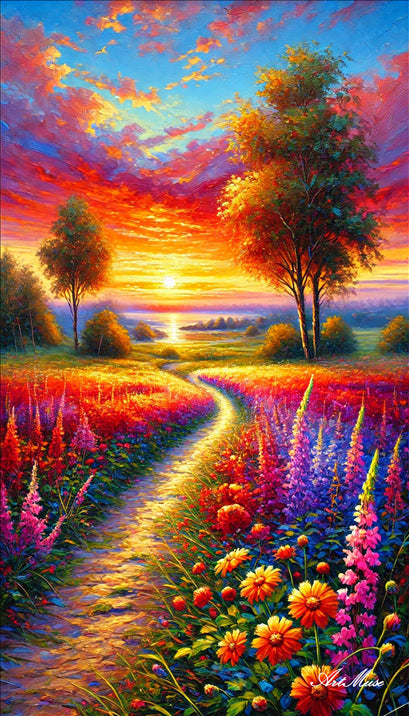 Twilight Path of Blooms