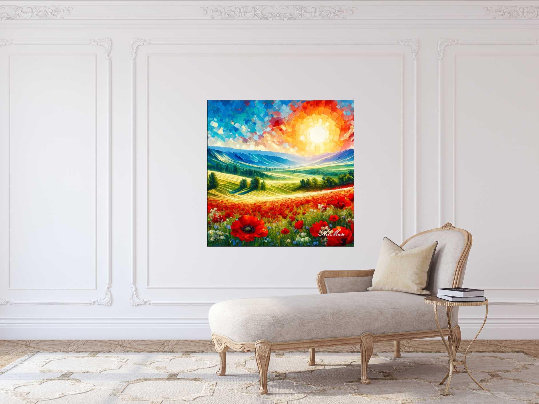 Golden Poppies Mosaic Landscape