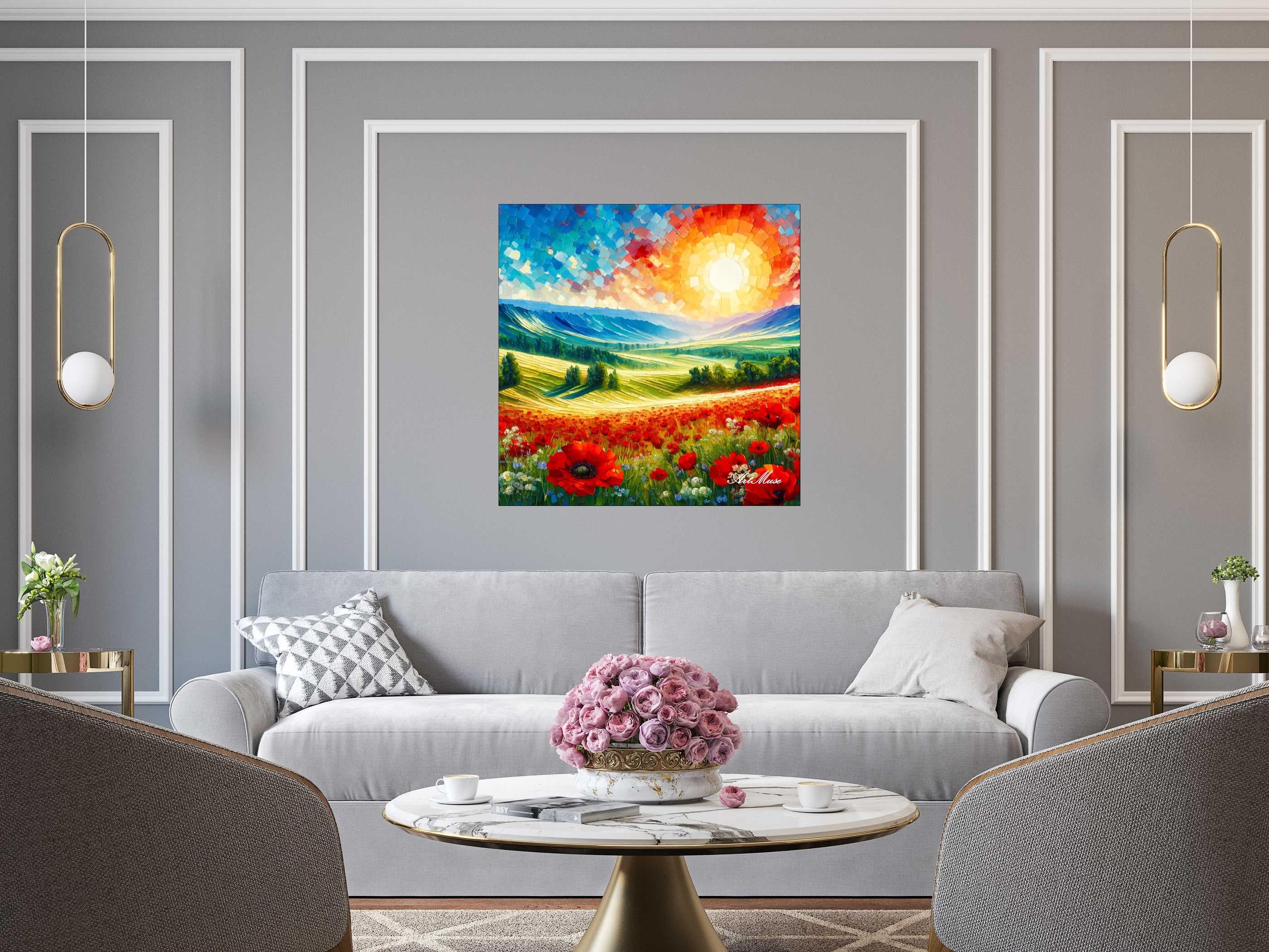 Golden Poppies Mosaic Landscape