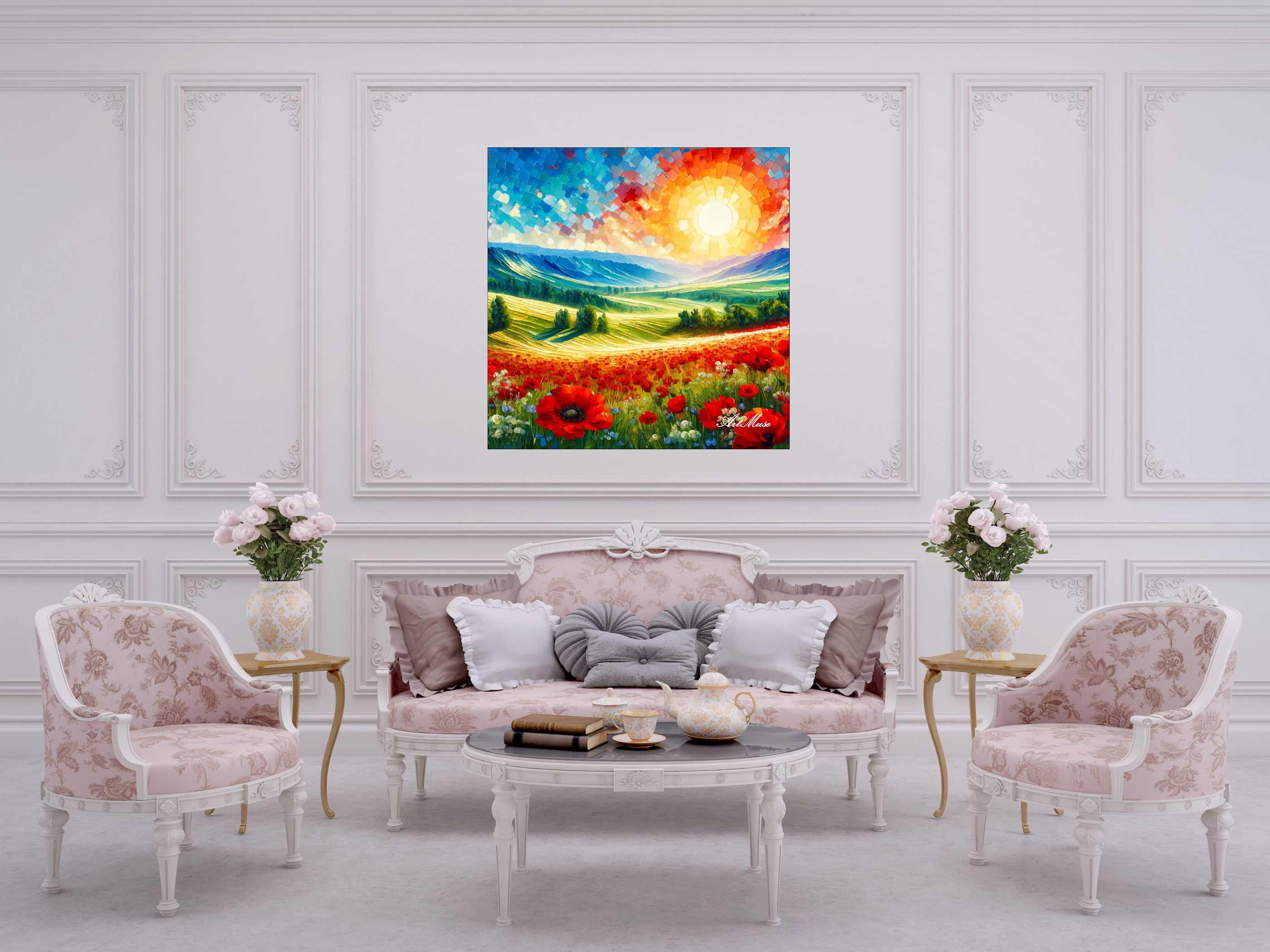 Golden Poppies Mosaic Landscape
