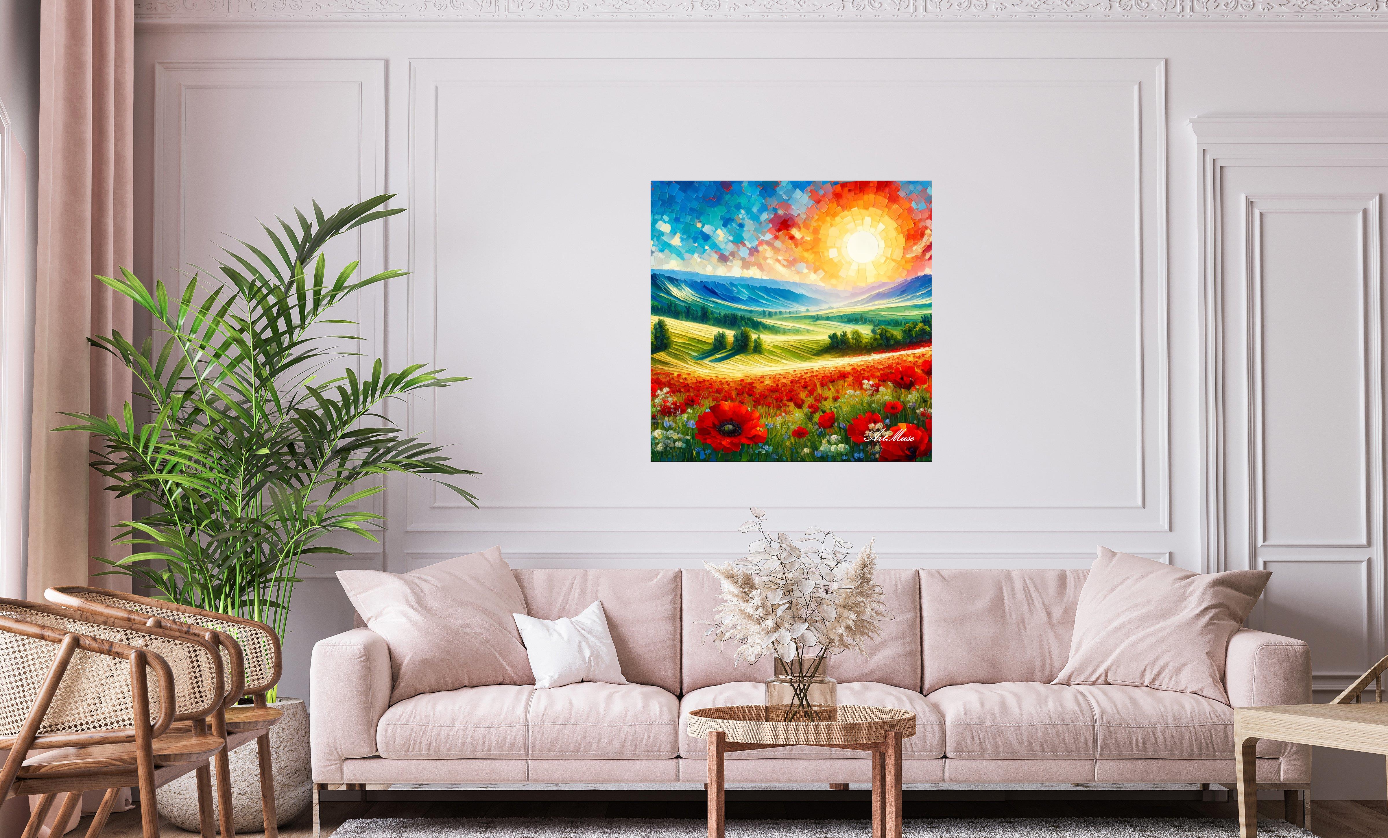 Golden Poppies Mosaic Landscape