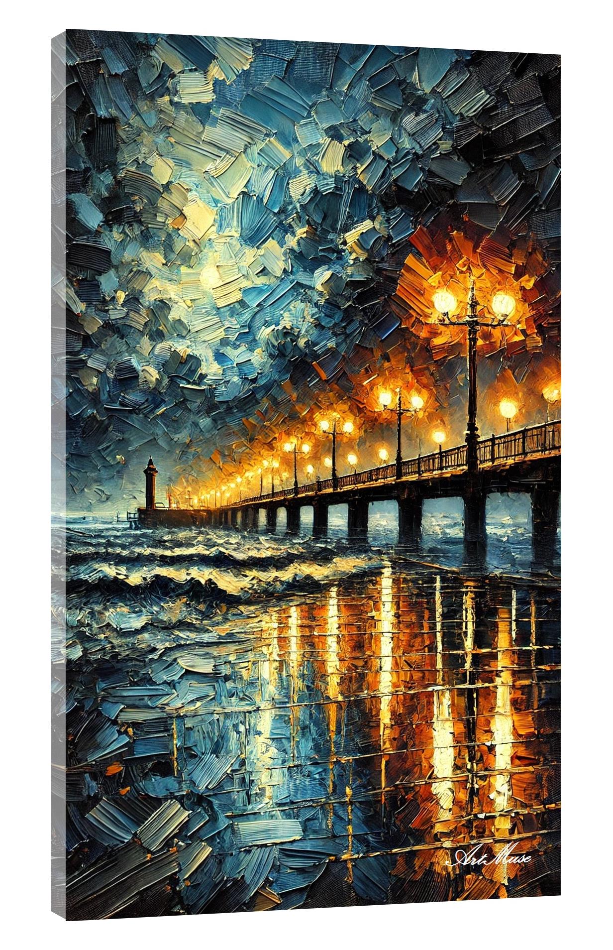 Stormy Pier Reflections