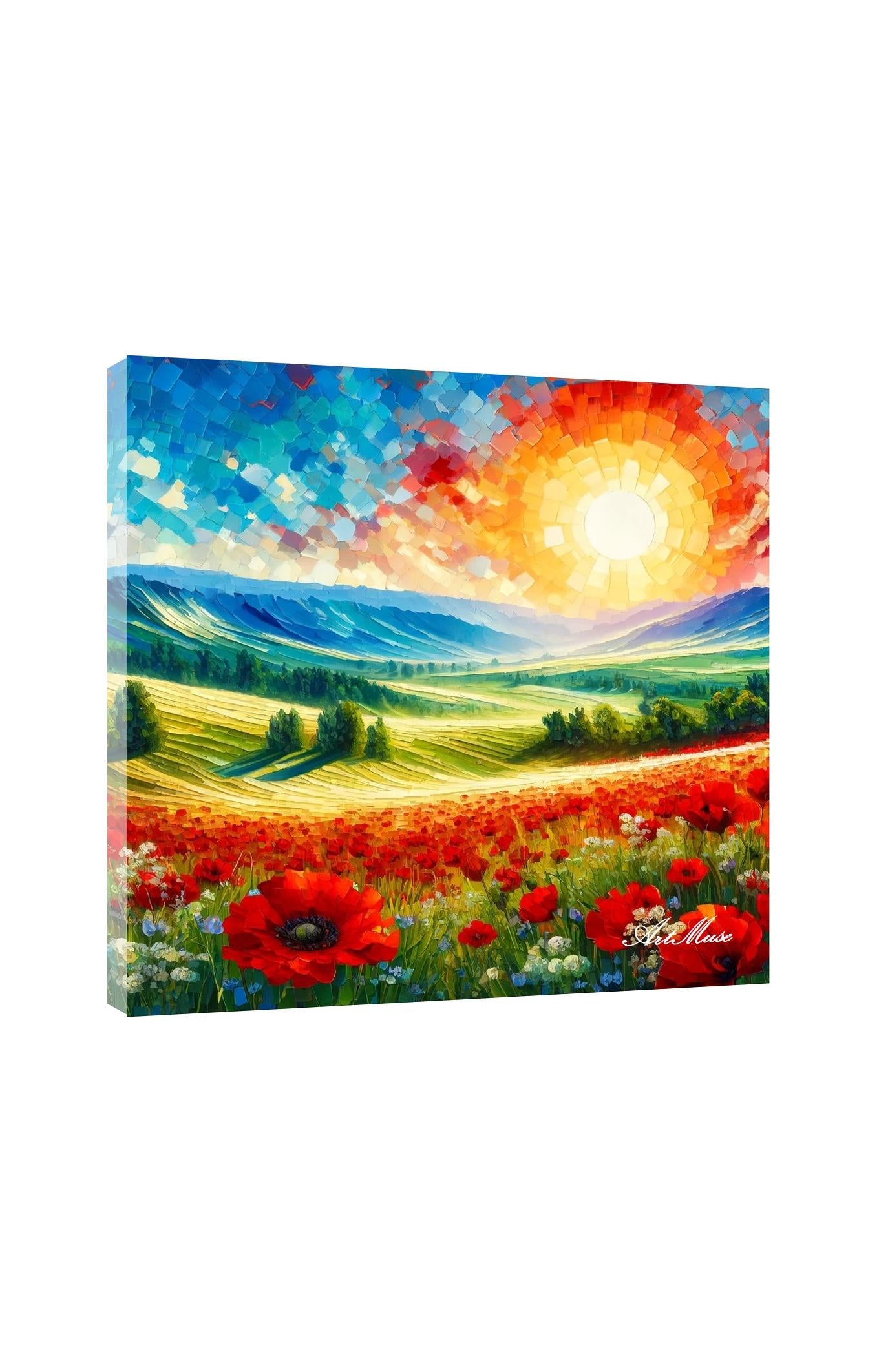 Golden Poppies Mosaic Landscape