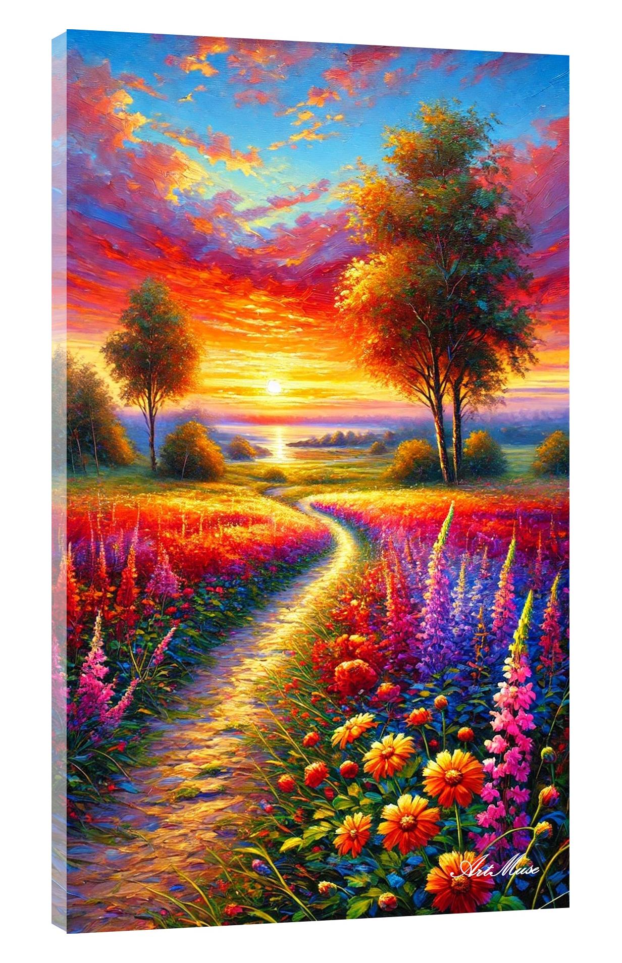 Twilight Path of Blooms